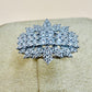 Elegant Cluster White Zircon Silver Ring