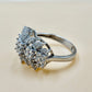Elegant Cluster White Zircon Silver Ring