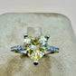 Heart-Shaped Yellow Zircon Silver Ring