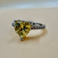 Heart-Shaped Yellow Zircon Silver Ring