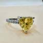 Heart-Shaped Yellow Zircon Silver Ring