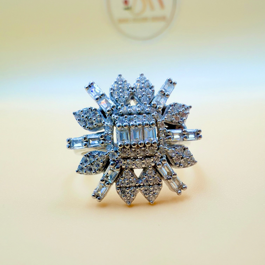 White Zircon Sterling Silver Ring
