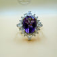 Purple Zircon Silver Ring