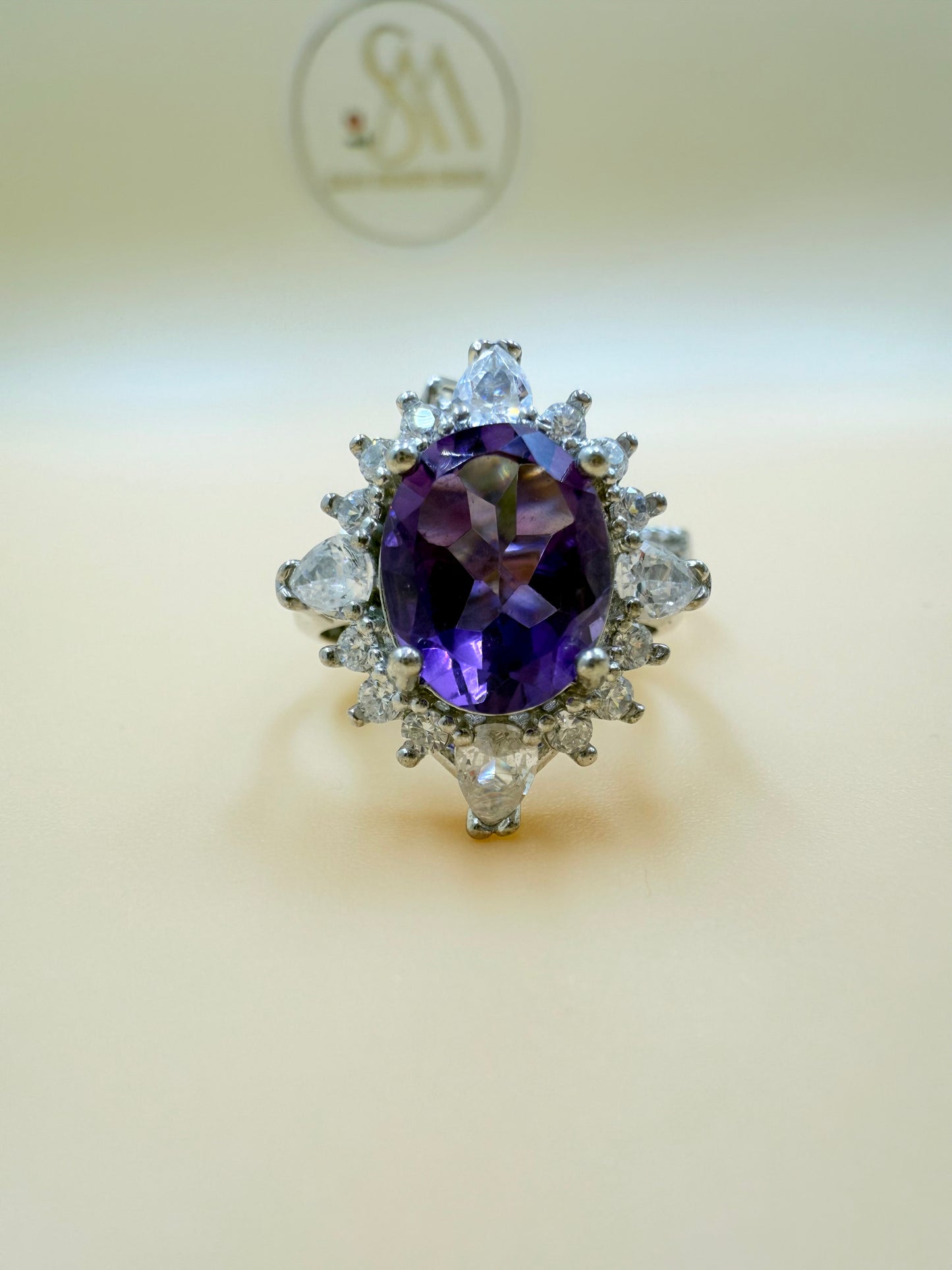 Purple Zircon Silver Ring