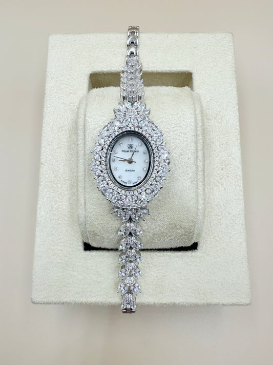 Elegant Silver Zircon Watch