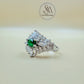 Emerald-Green Zircon Silver Ring