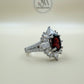 Natural Garnet Stone Silver Ring (GF)