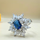 Royal Blue Gemstone Starburst  Silver Ring