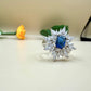 Royal Blue Gemstone Starburst  Silver Ring