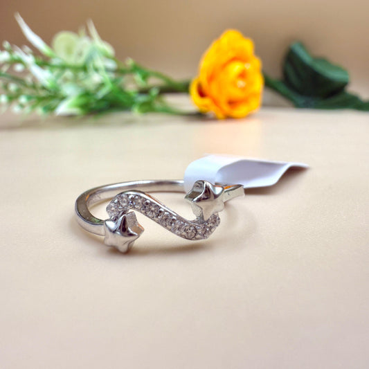 Starry Silver Zircon Ring
