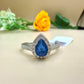 Pear-Shaped Blue Sapphire Zircon Ring