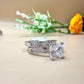 Princess-Cut Zircon Wedding Silver Ring Set