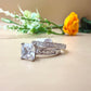 Princess-Cut Zircon Wedding Silver Ring Set