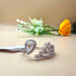 Pear-Cut Zircon Open Band Silver Ring