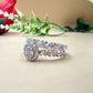 Elegant Round Zircon Cluster Silver Ring