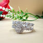Elegant Round Zircon Cluster Silver Ring