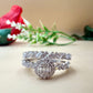Elegant Round Zircon Cluster Silver Ring