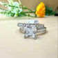 Princess-Cut Zircon Wedding Silver Ring Set