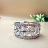 Floral Zircon Silver Band Silver Ring