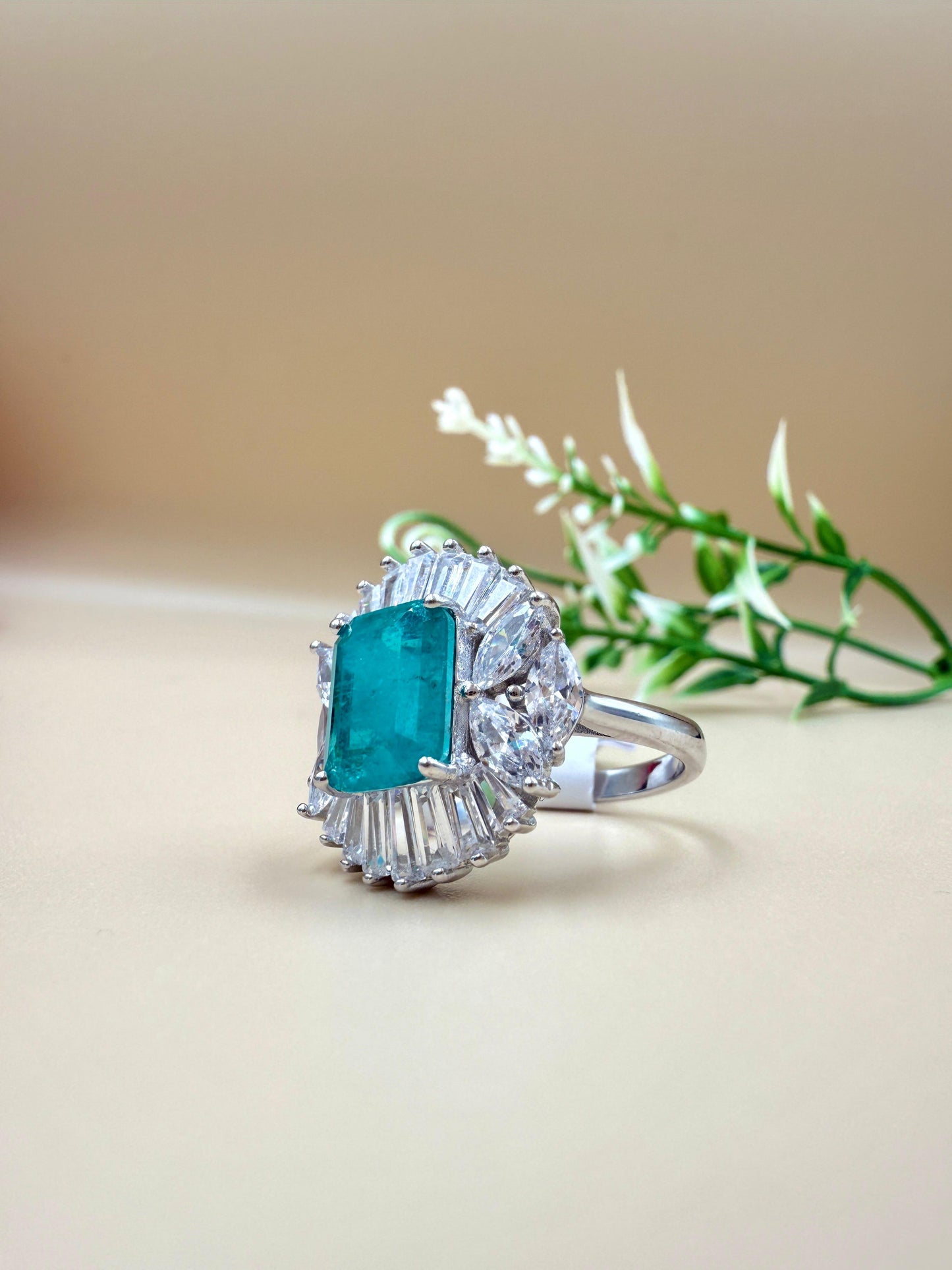 Ocean Glow Aquamarine Silver Ring