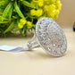 Radiant Zircon Dome Silver Ring
