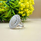 Radiant Zircon Dome Silver Ring