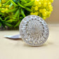 Radiant Zircon Dome Silver Ring