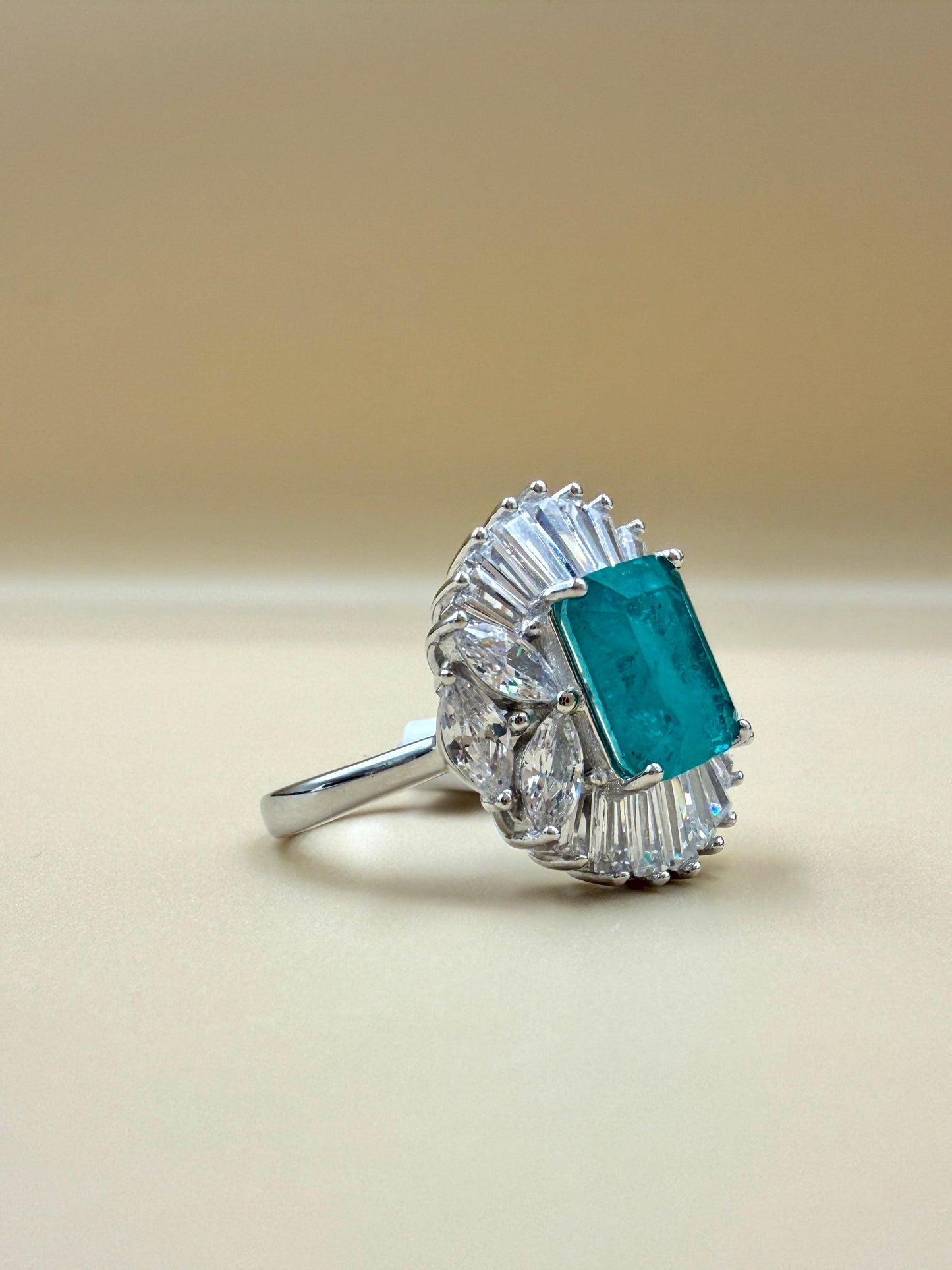 Ocean Glow Aquamarine Silver Ring