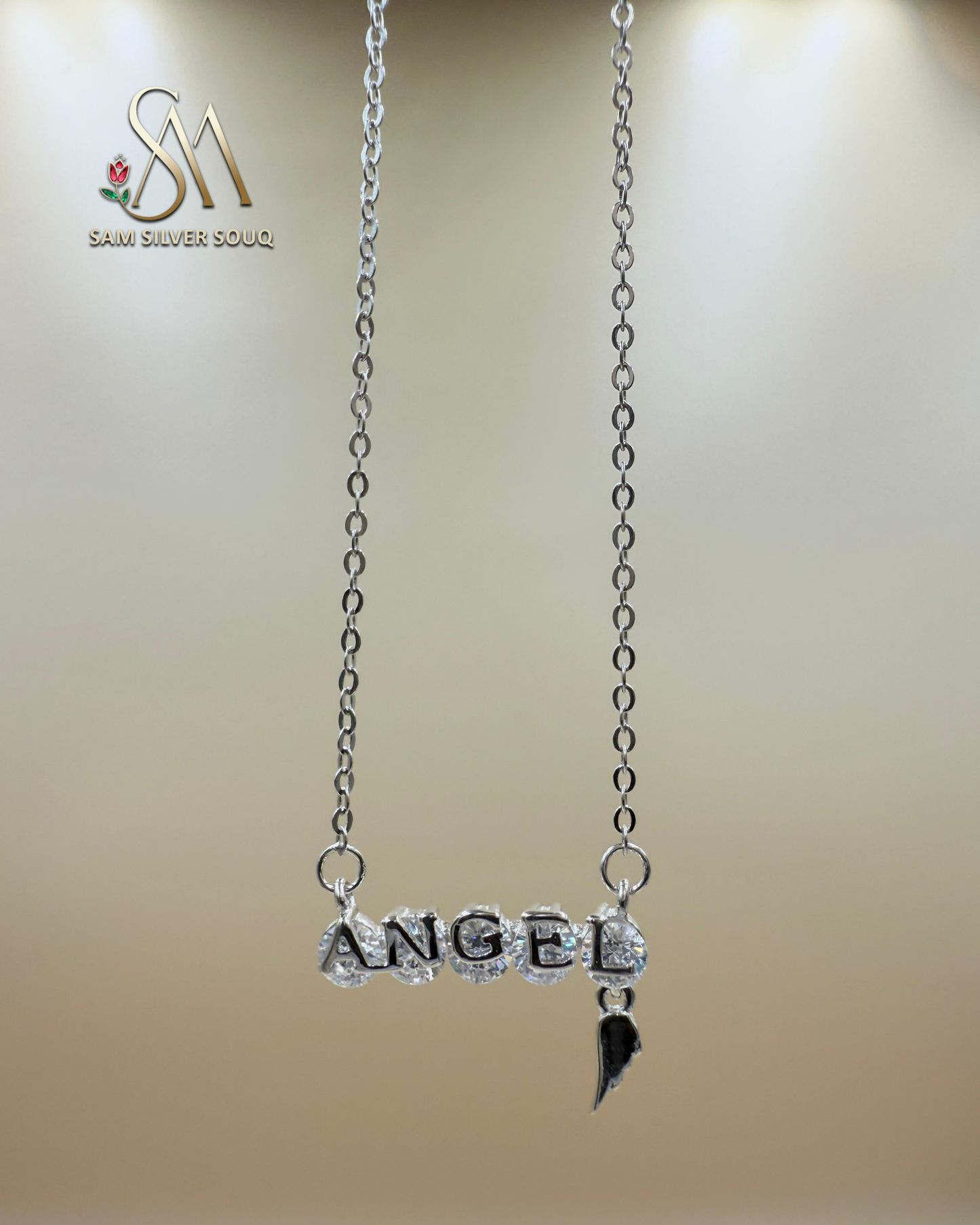 SILVER 925 Sterling Silver Premium Angel-Wing  Girl/Women Necklace