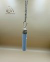 SILVER 925 Sterling Silver  Angelite Pencil Pendant with Metal Chain Girl/Woman Necklace