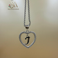 SILVER 925 Sterling Silver Premium 26 Letters Alphabet A To Z Initial Cubic Zirconia Heart Pendant Women Necklace