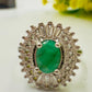 Elegant Emerald & Diamond Halo Ring