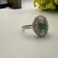 Elegant Emerald & Diamond Halo Ring
