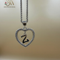 SILVER 925 Sterling Silver Premium 26 Letters Alphabet A To Z Initial Cubic Zirconia Heart Pendant Women Necklace